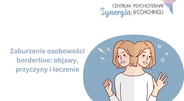 Ilustracja przedstawia osobę z dwiema twarzami, symbolizującą zmienne nastroje w borderline diagnozie.